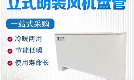 立式明装风机盘管 水空调 风量大噪音小(欧式)